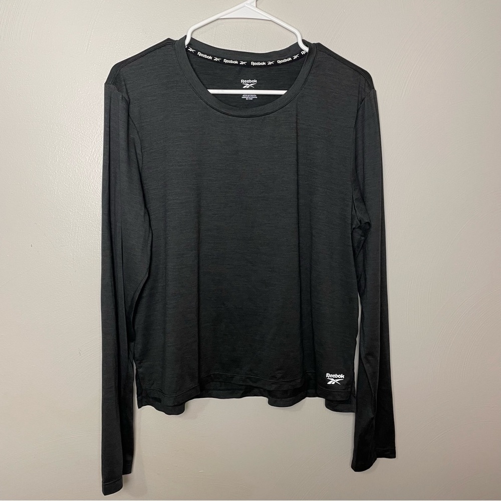 Reebok Black Long Sleeve Athletic Top Size Large